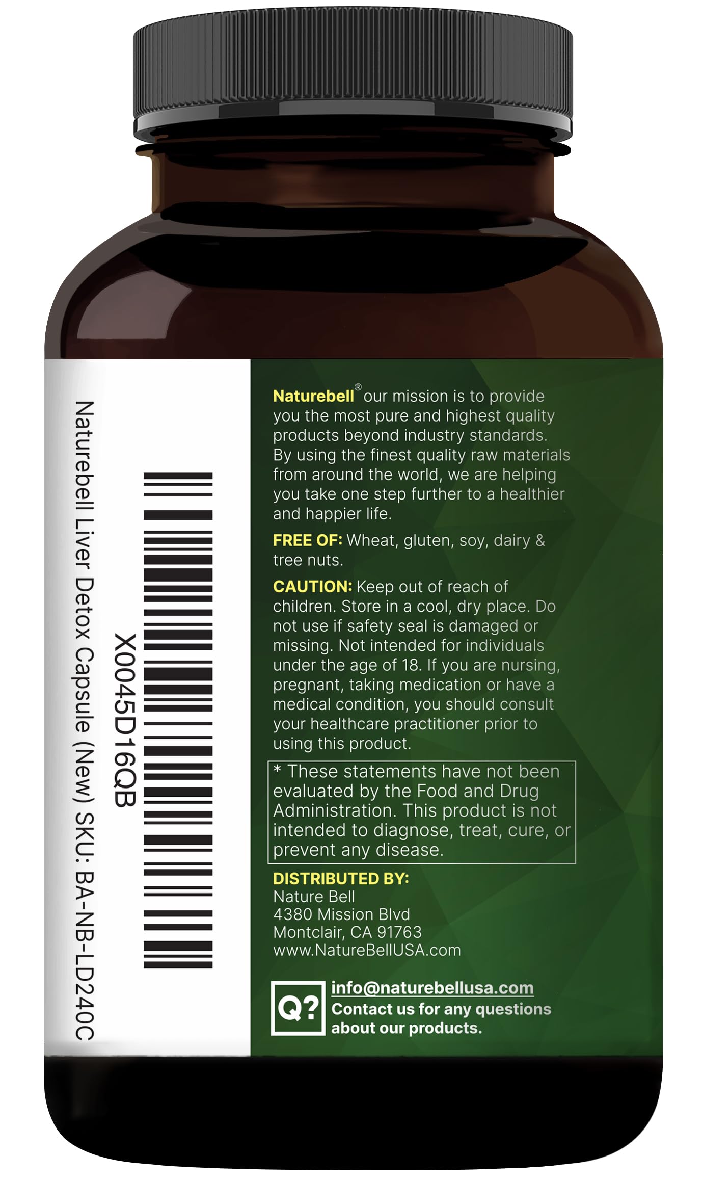NatureBell Non-GMO label indicating clean ingredient standards.