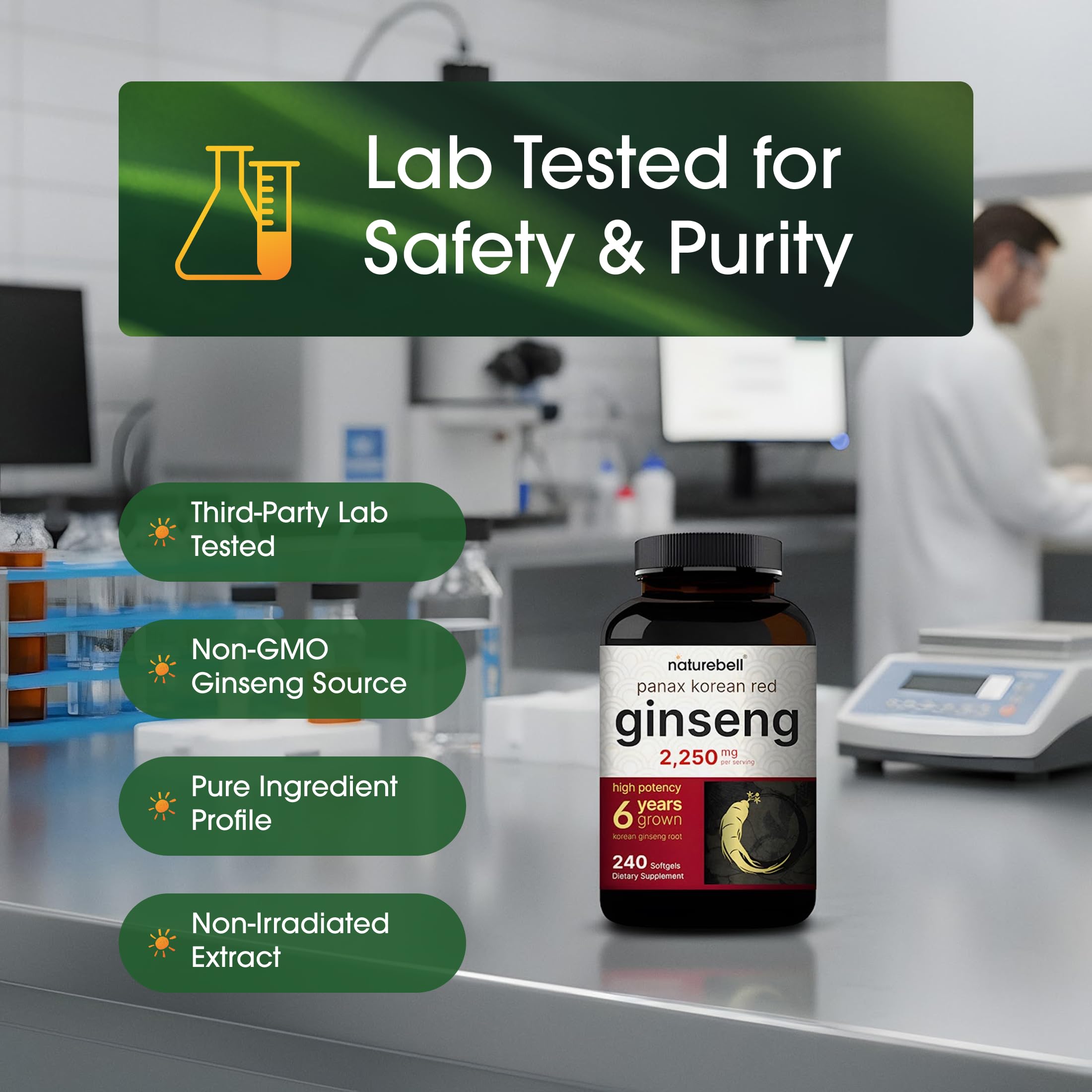 Third-party tested badge emphasizes quality and purity of NatureBell