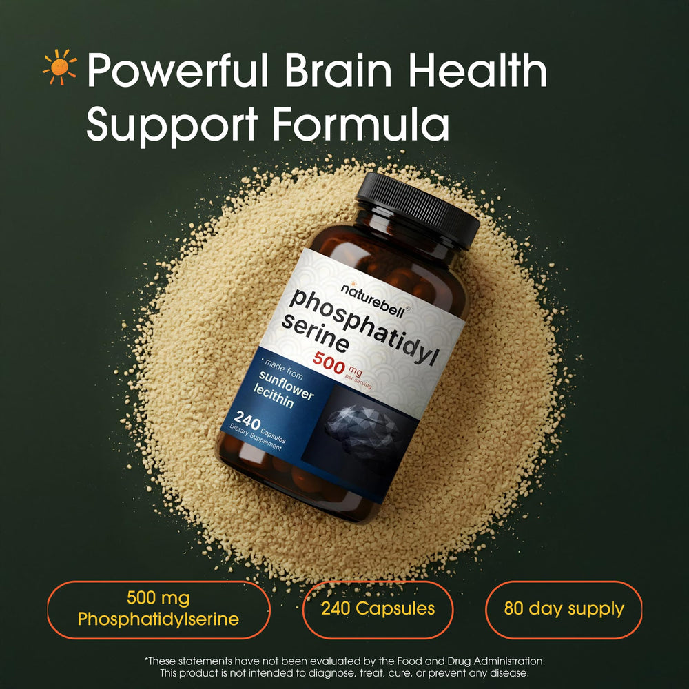 NatureBell phosphatidylserine 500mg label close-up highlighting purity