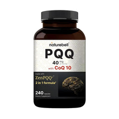 NatureBell PQQ with CoQ10 bottle supports cellular energy and cognitive focus.
