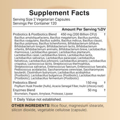 NatureBell Probiotic 40 strains image emphasizes diverse gut flora for balanced digestion