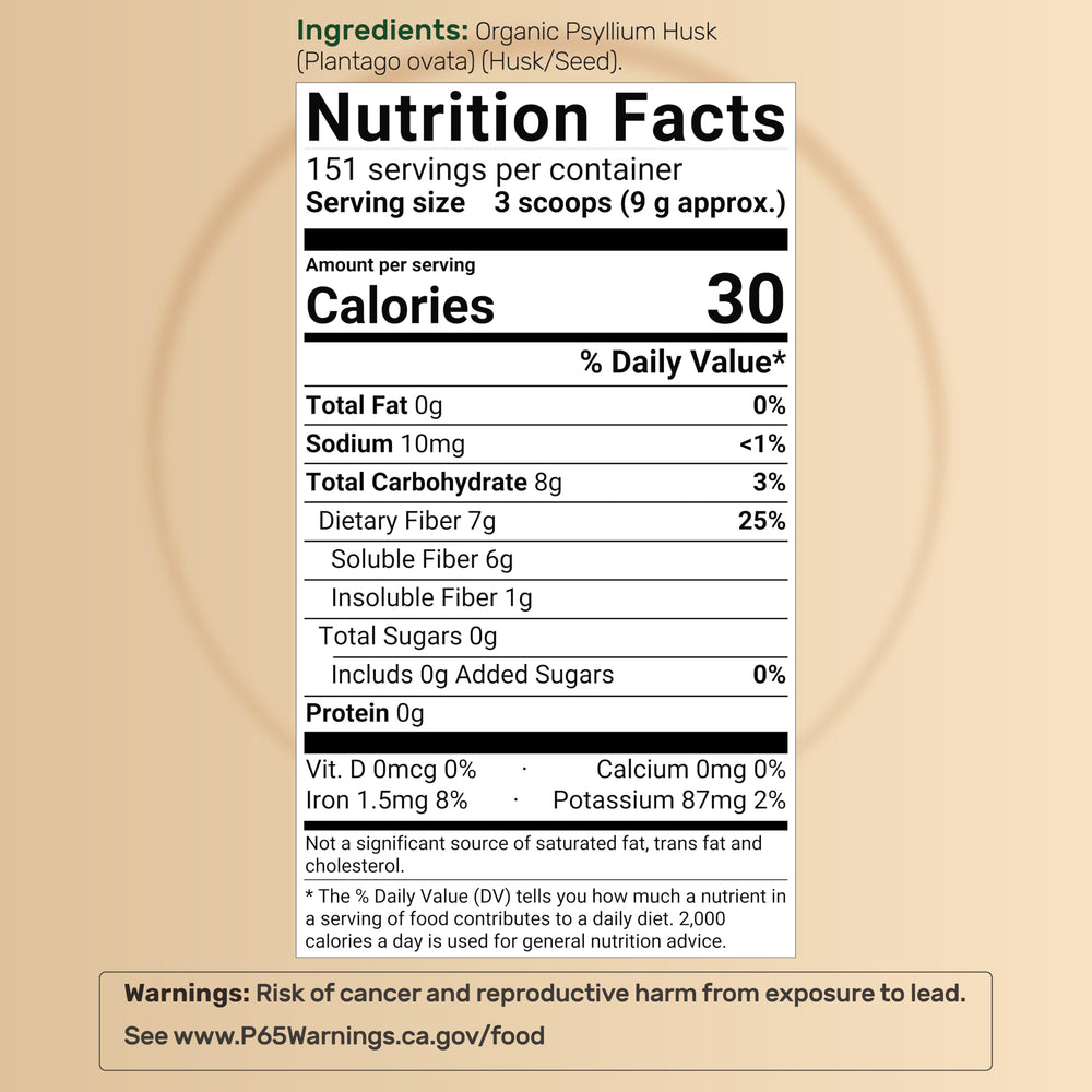 NatureBell psyllium husk powder with serving scoop for easy daily fiber intake.