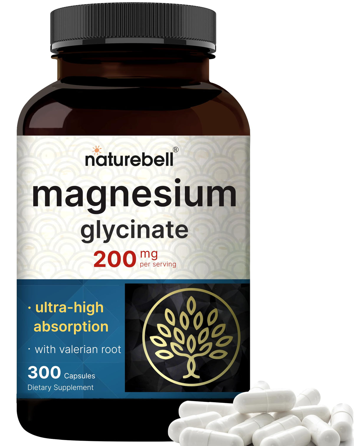 NatureBell Pure Magnesium Glycinate Sleep bottle pour promotes nightly calm.