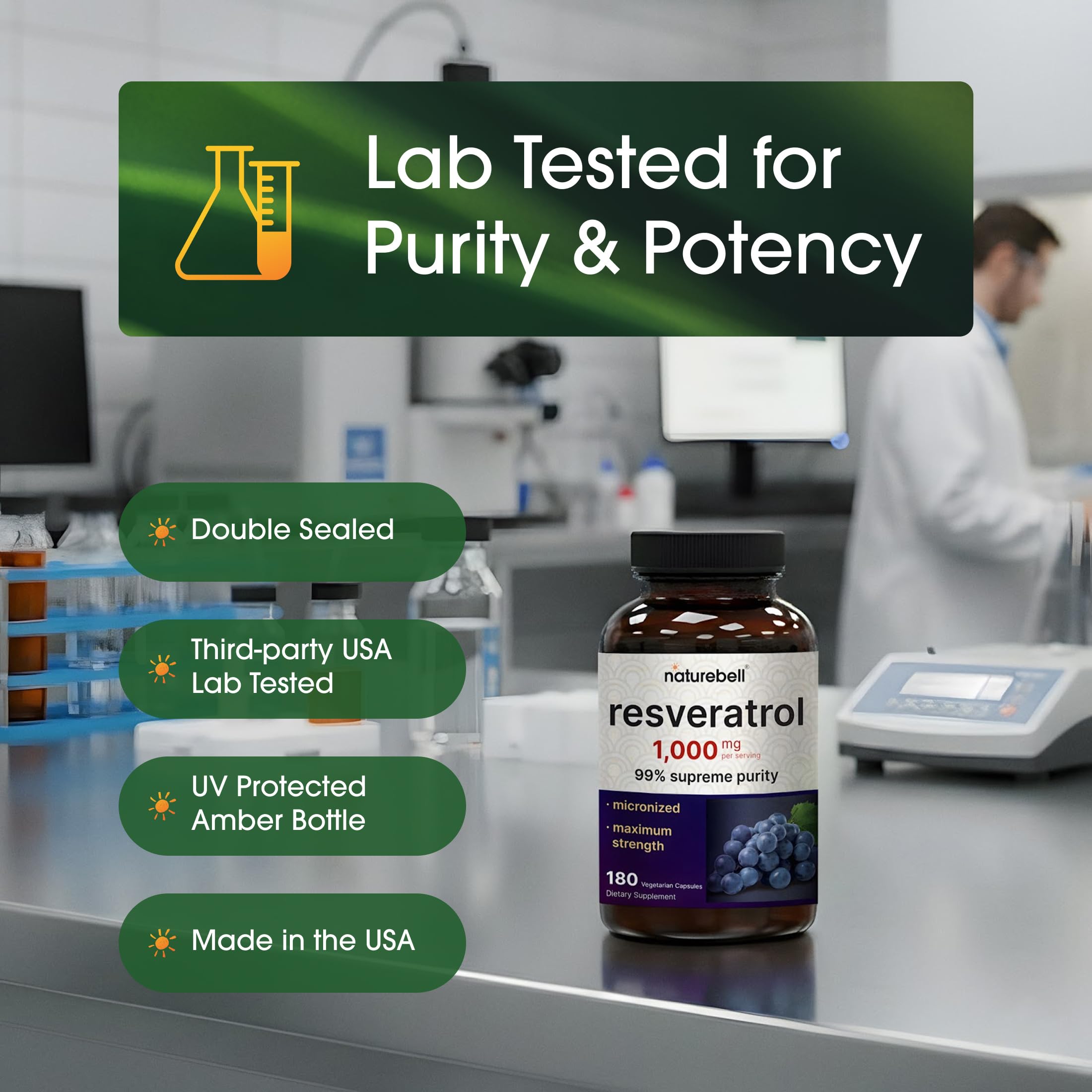 NatureBell Resveratrol extract visual highlights Polygonum cuspidatum origin