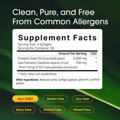 NatureBell Saw Palmetto extract label detail for a plant-based blend.