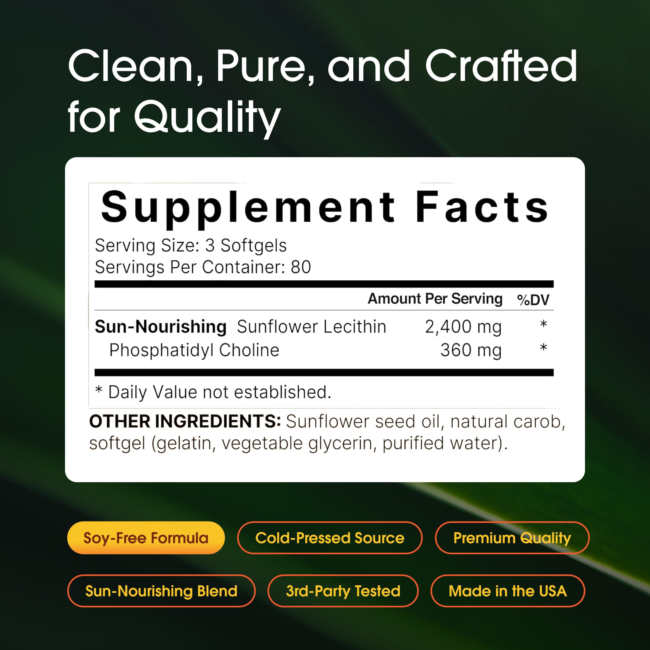 NatureBell Sunflower Lecithin dosage spoon demonstrates easy serving and portability.