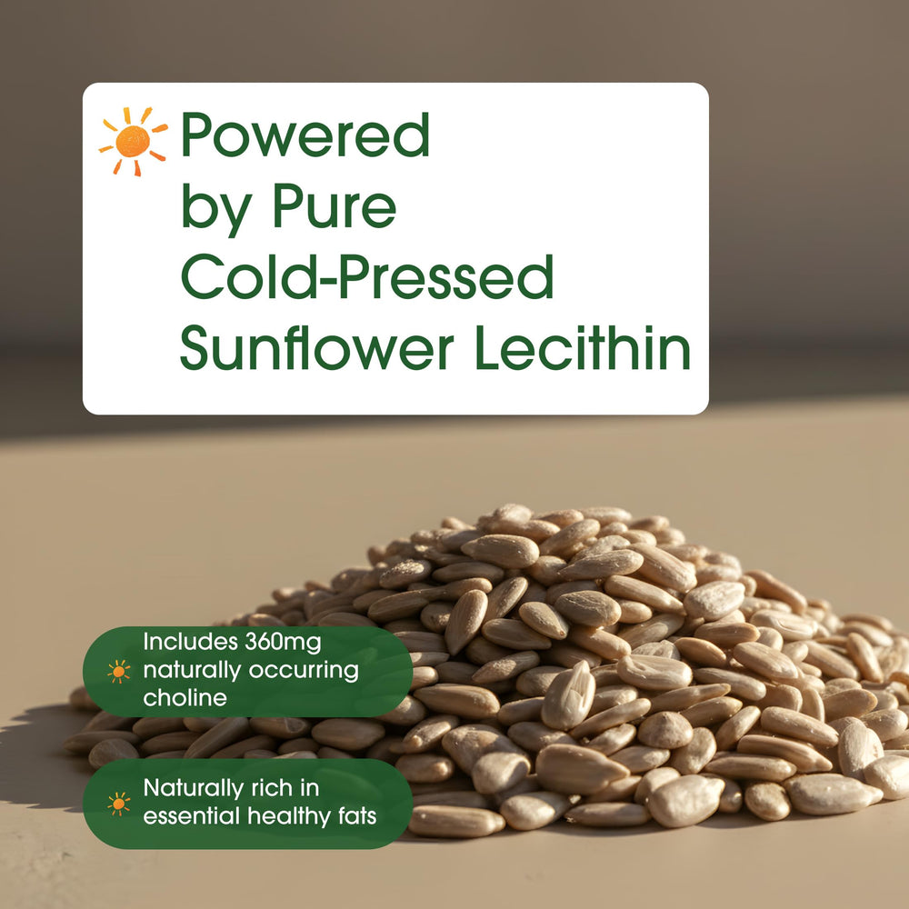 NatureBell Sunflower Lecithin softgels sealed display emphasizes quality and purity.