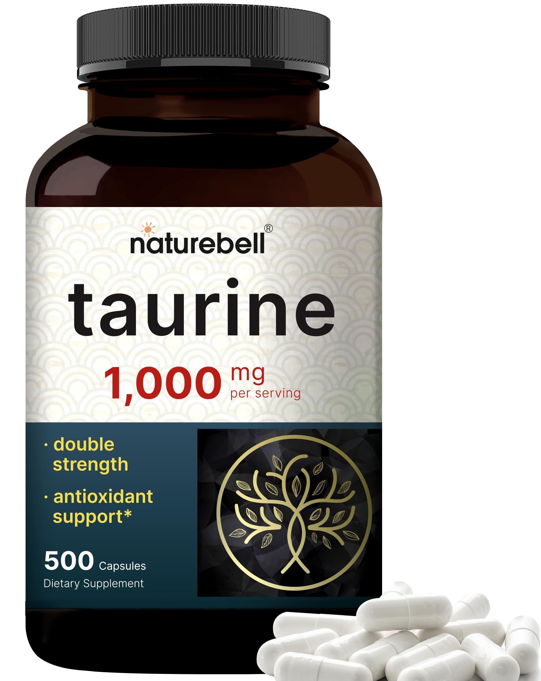 NatureBell Taurine 1000mg bottle for high-potency daily wellness