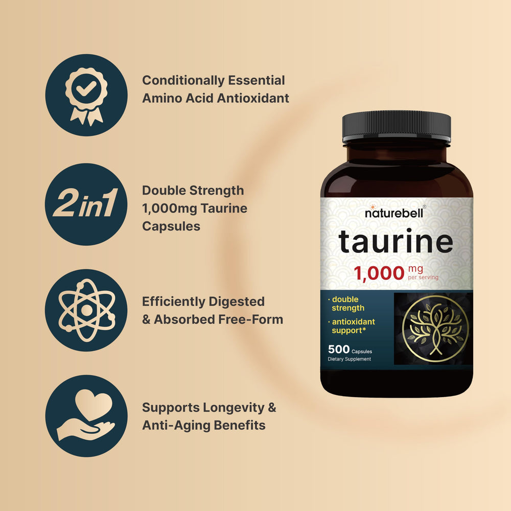NatureBell Taurine capsules easy swallow for busy lifestyles