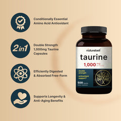 NatureBell Taurine capsules easy swallow for busy lifestyles