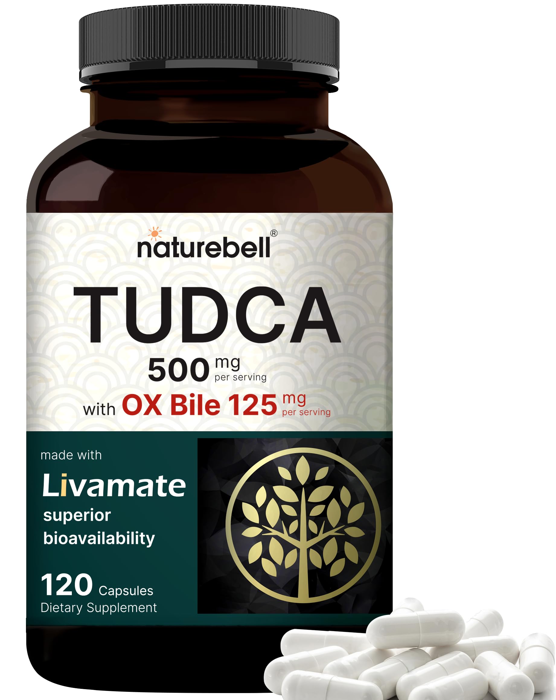NatureBell TUDCA bottle pour ready for daily use with OX Bile