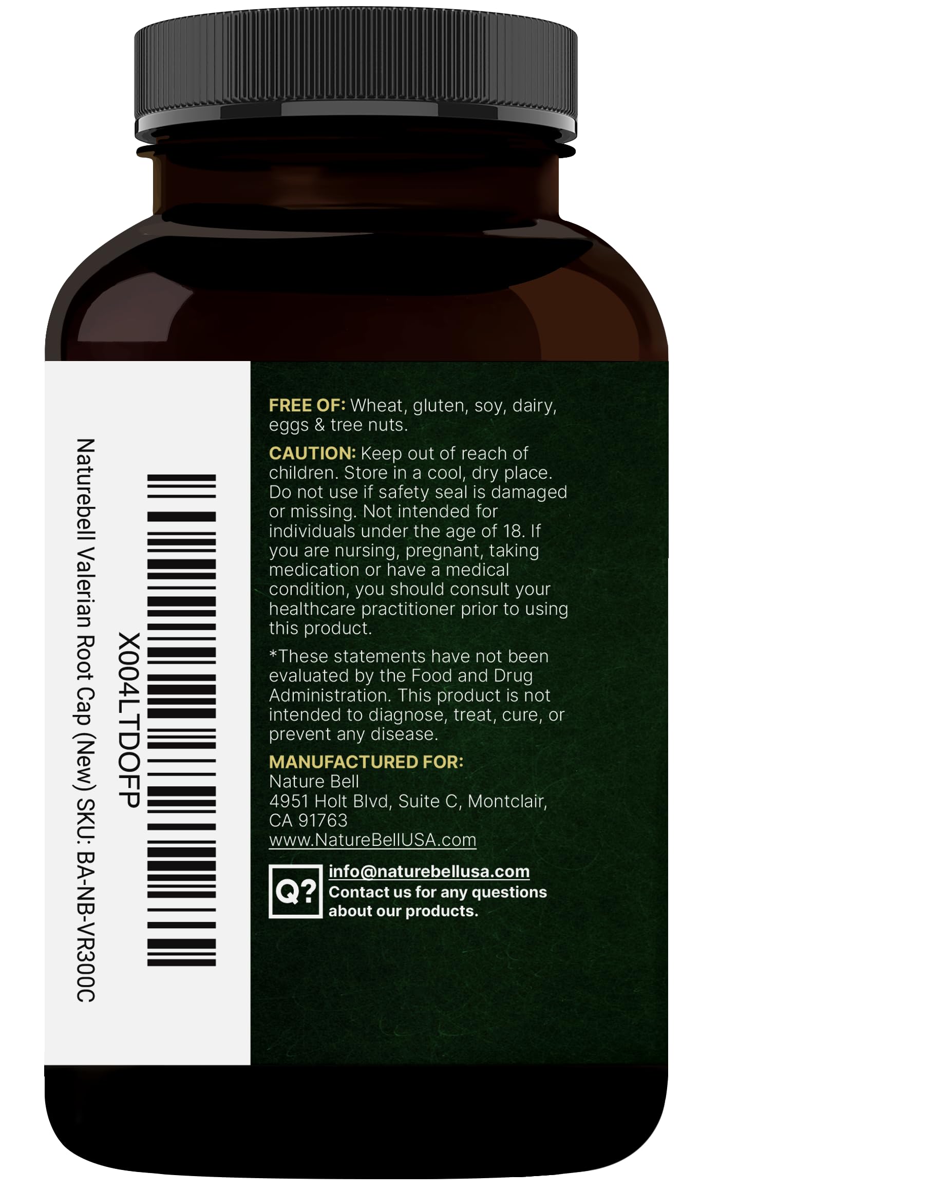 NatureBell Valerian Root third-party testing seal emphasizes safety and potency