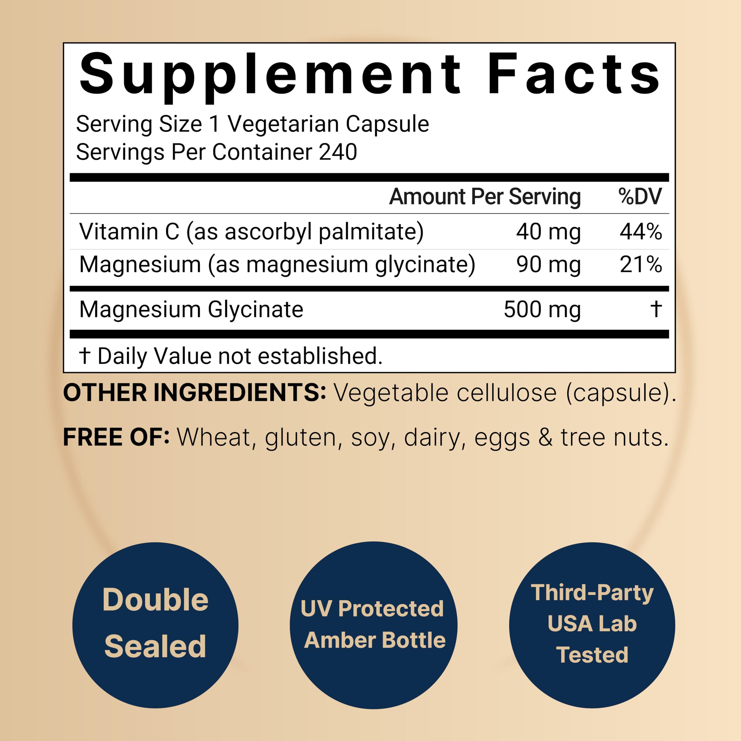 NatureBell magnesium glycinate veggie capsules showing vegan-friendly format