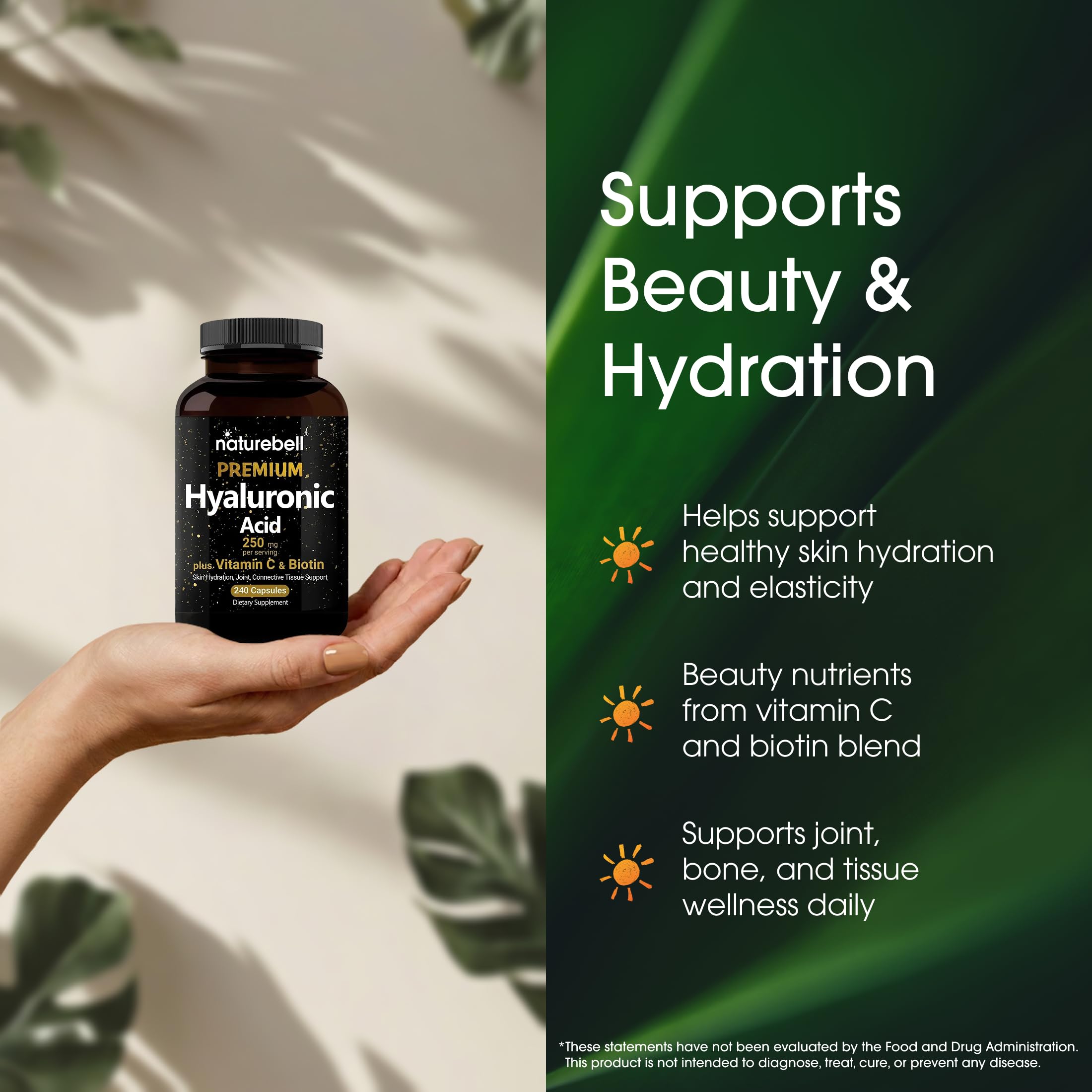 NatureBell Vitamin C 25mg capsules for antioxidant skin support.
