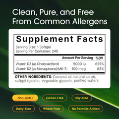 NatureBell Vitamin D3 K2 softgels closeup of rich D3 and K2 blend