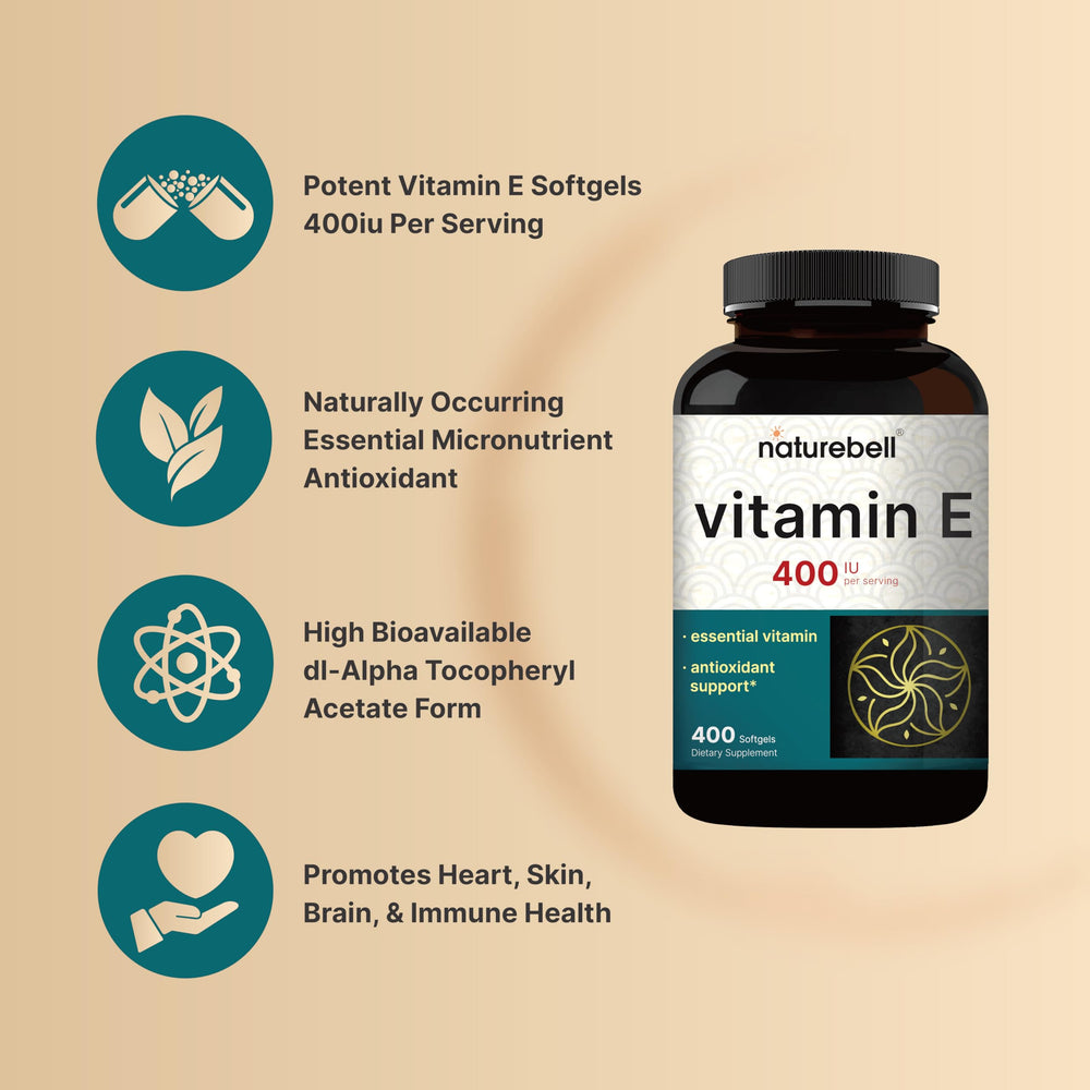 NatureBell Vitamin E Softgels bottle in hand for convenient daily supplementation.