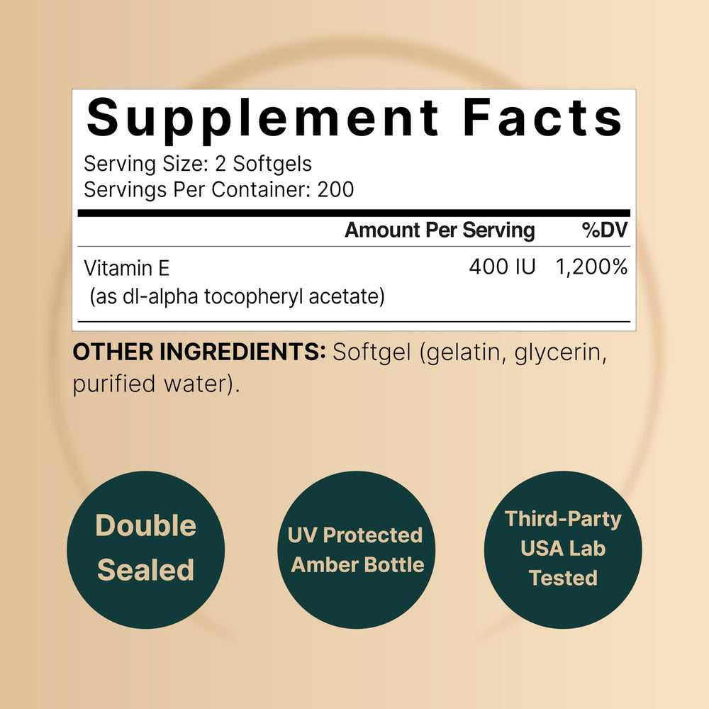 NatureBell Vitamin E Softgels capsule closeup suggesting skin nourishment and easy absorption.