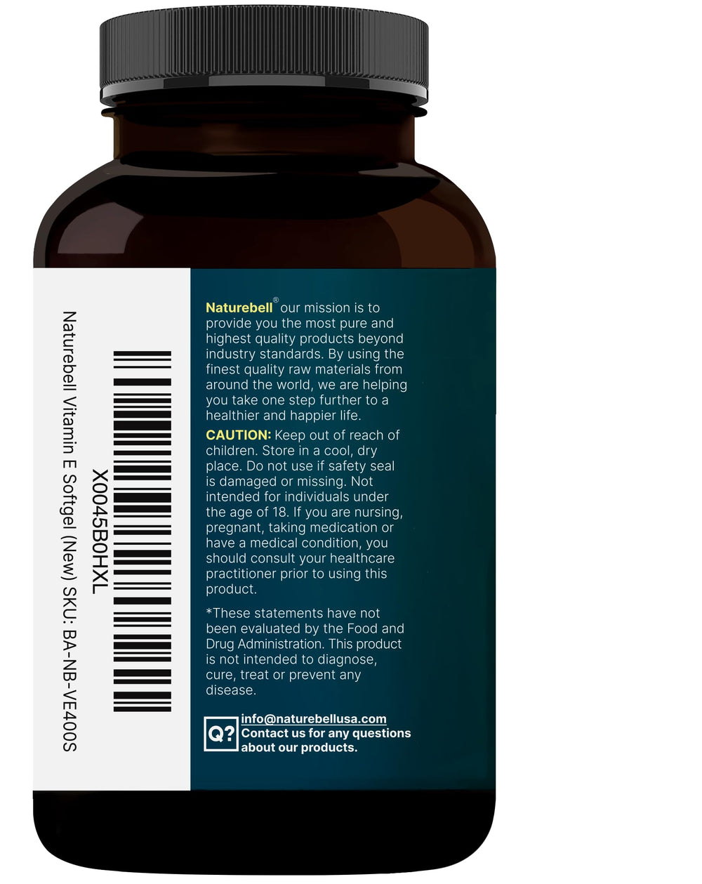 NatureBell Vitamin E Softgels daily-use setup on a clean counter.