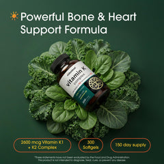 NatureBell Vitamin K Complex softgels closeup emphasizing easy-to-swallow coconut-oil infusion