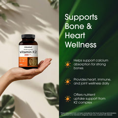NatureBell Vitamin K2-240 capsules open cap for easy daily use.