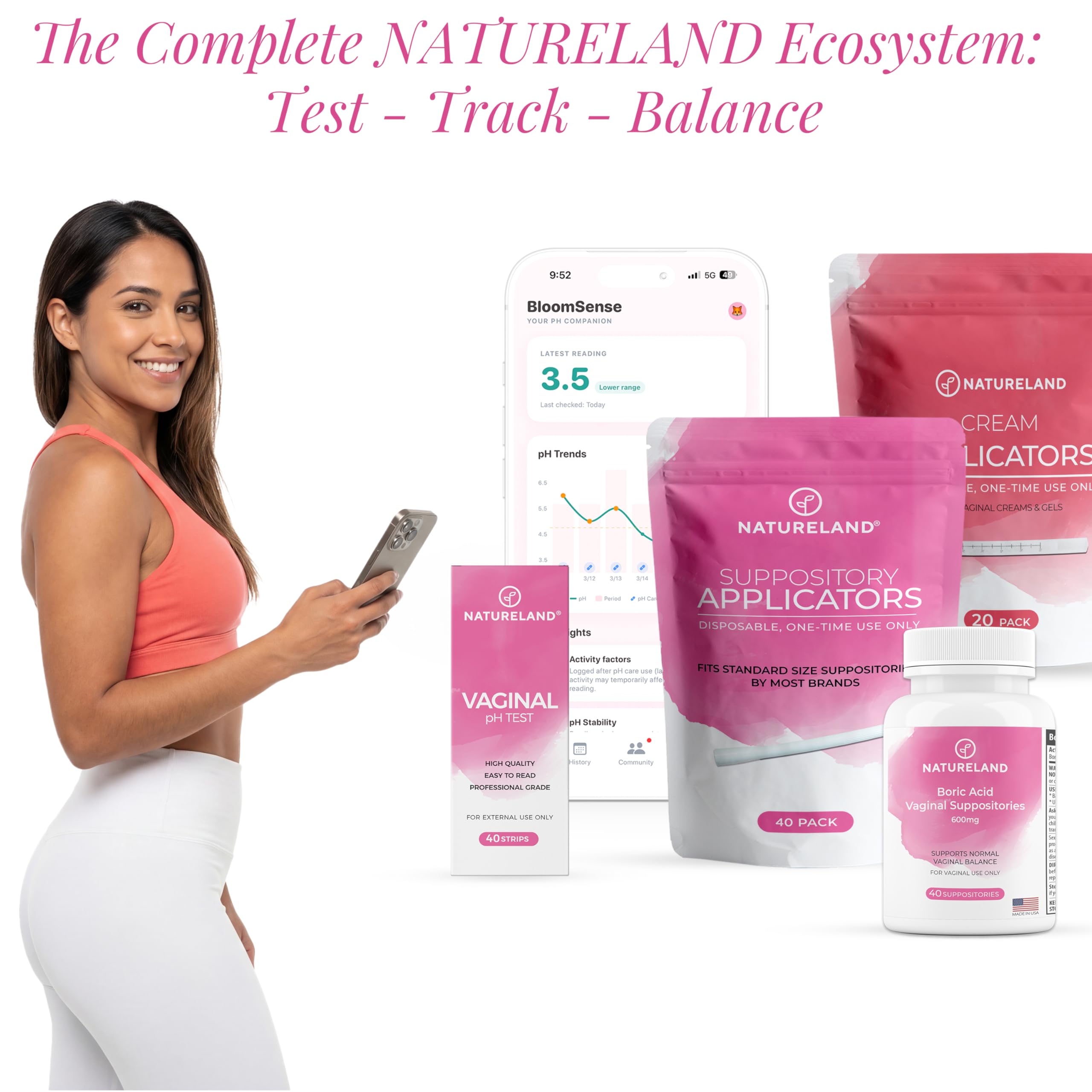 Natureland cotton swab sample method for vaginal fluid testing.