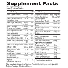 Naturelo Bariatric Multivitamin capsules close-up highlighting iron and B vitamins