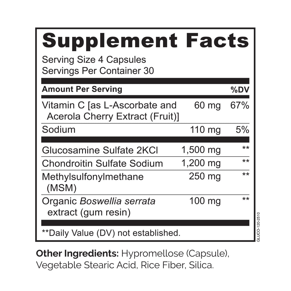 Naturelo boswellia organic vitamin C bottle shows cartilage nourishment