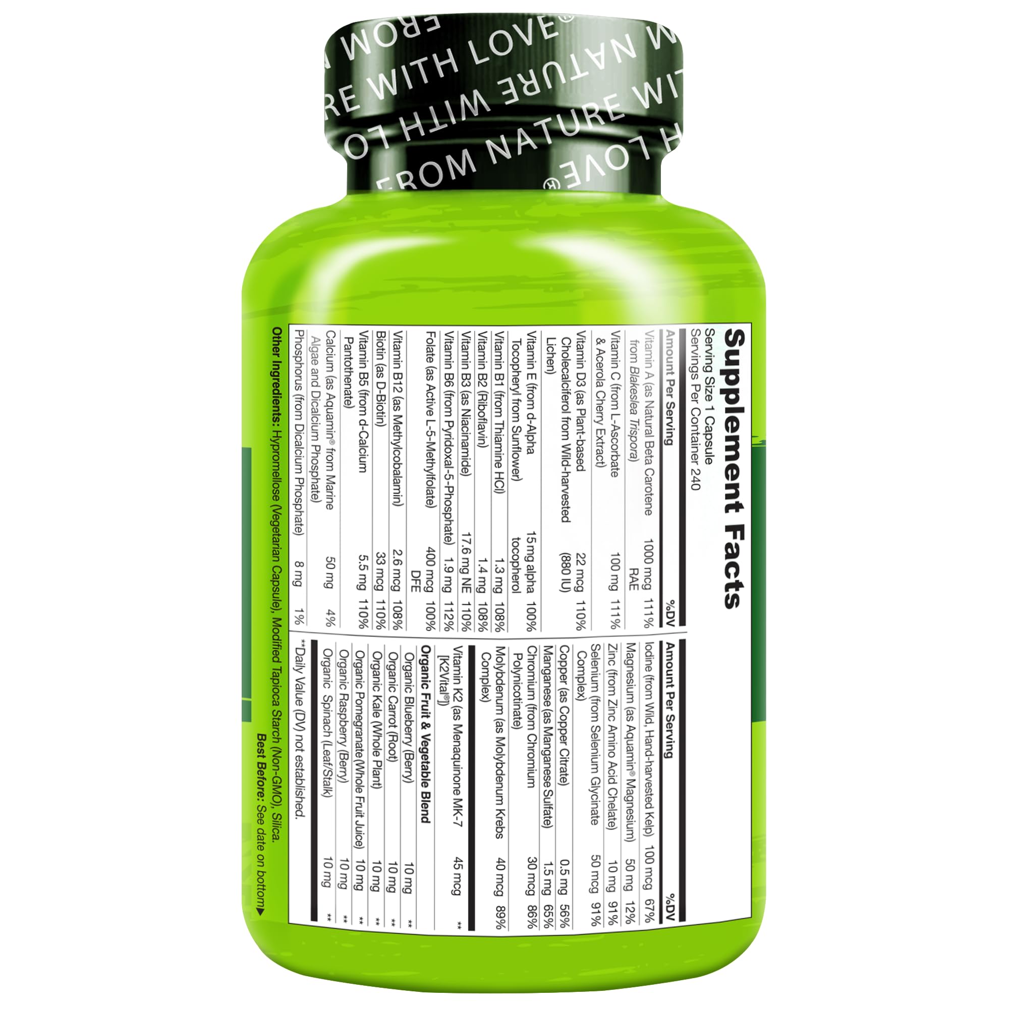 Naturelo bottle beside glass of water emphasizing easy daily supplement ritual.