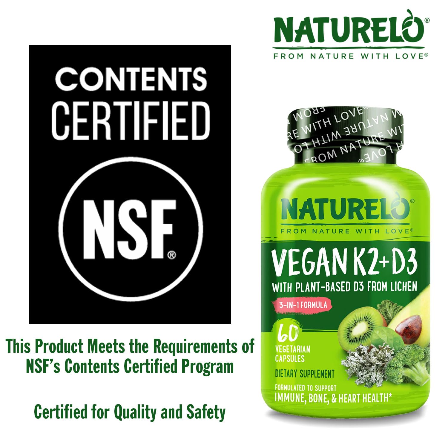 Naturelo clean label packaging highlights non GMO gluten free attributes