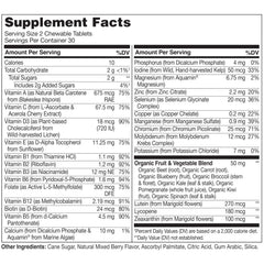 Naturelo kids multivitamin chewing scene showing a child taking a chewable.
