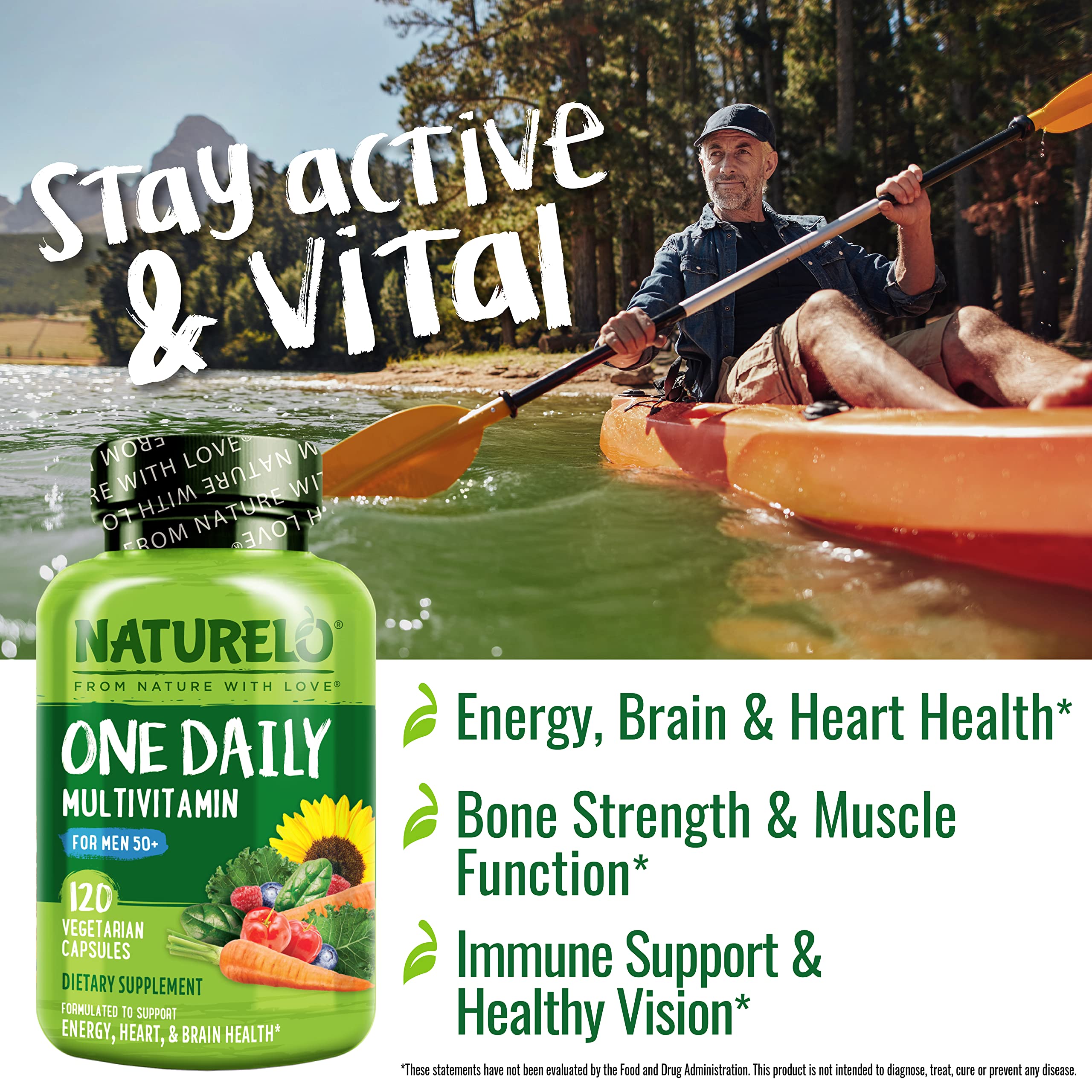 NATURELO capsules close-up highlighting vegan, non-GMO formula for heart support