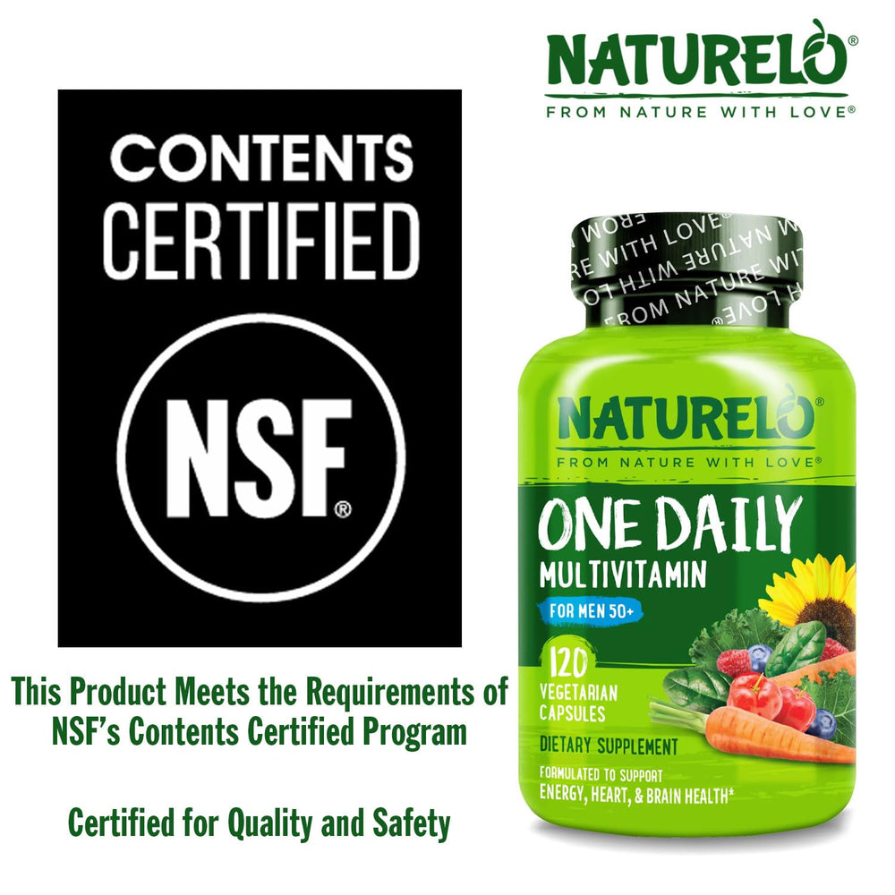 NATURELO daily dose graphic illustrates one capsule per day convenience