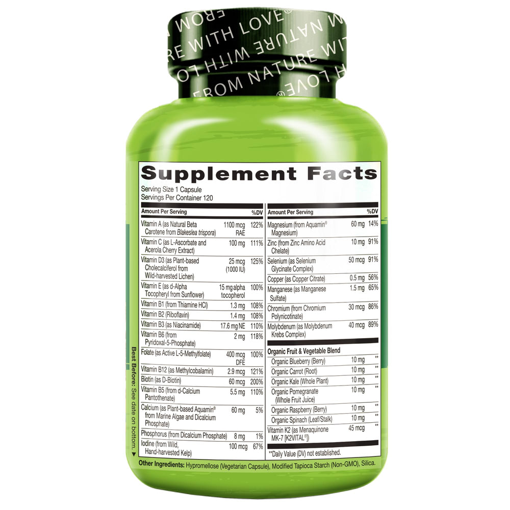 NATURELO GMP facility stamp indicates quality and clean label