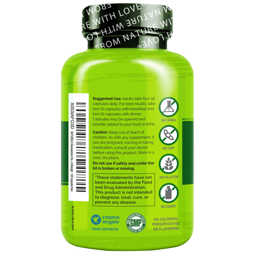 Naturelo non-GMO gluten-free seal reinforces product purity
