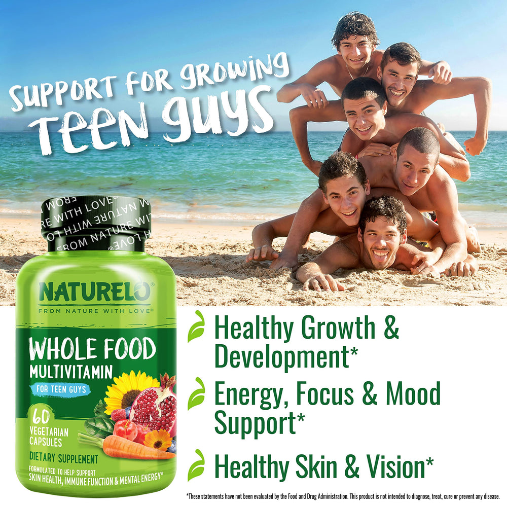 NATURELO multivitamin label close-up with clear nutrition highlights