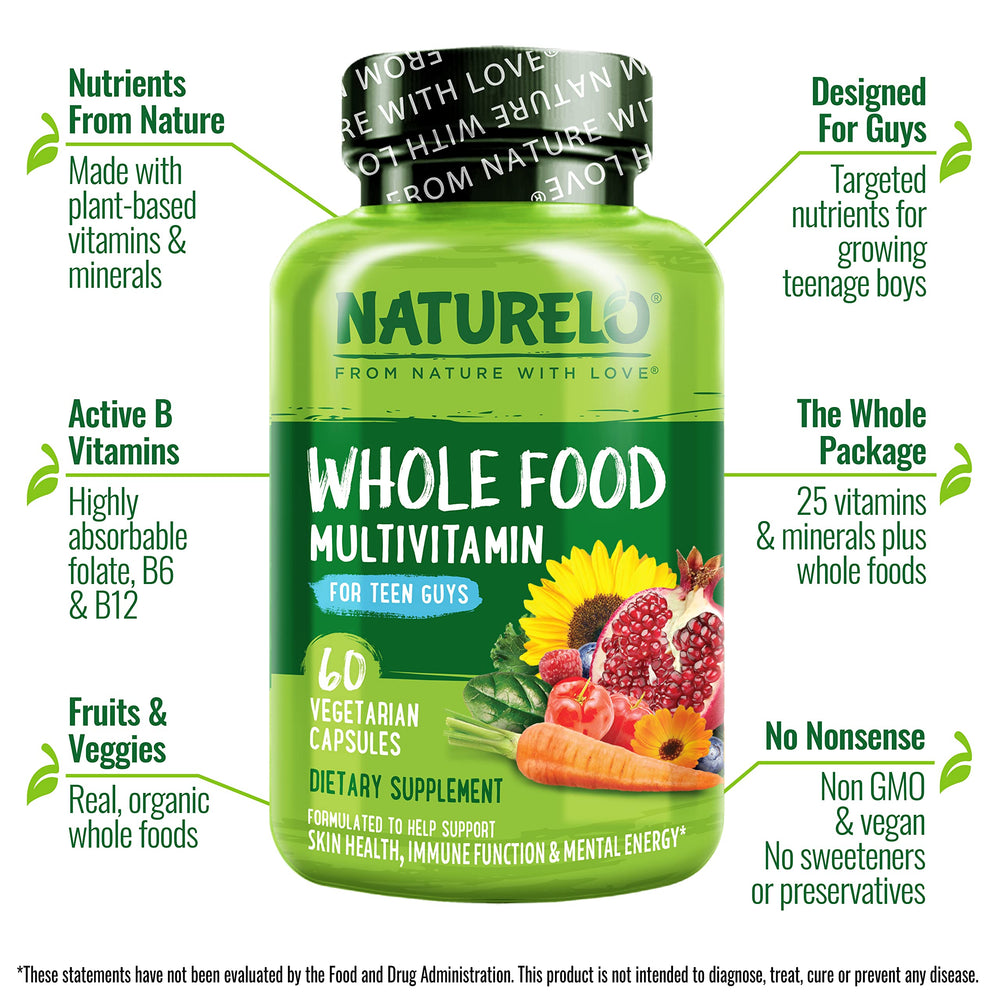 Naturelo Teen Multivitamin pack shot emphasizing clean label and vegan formula