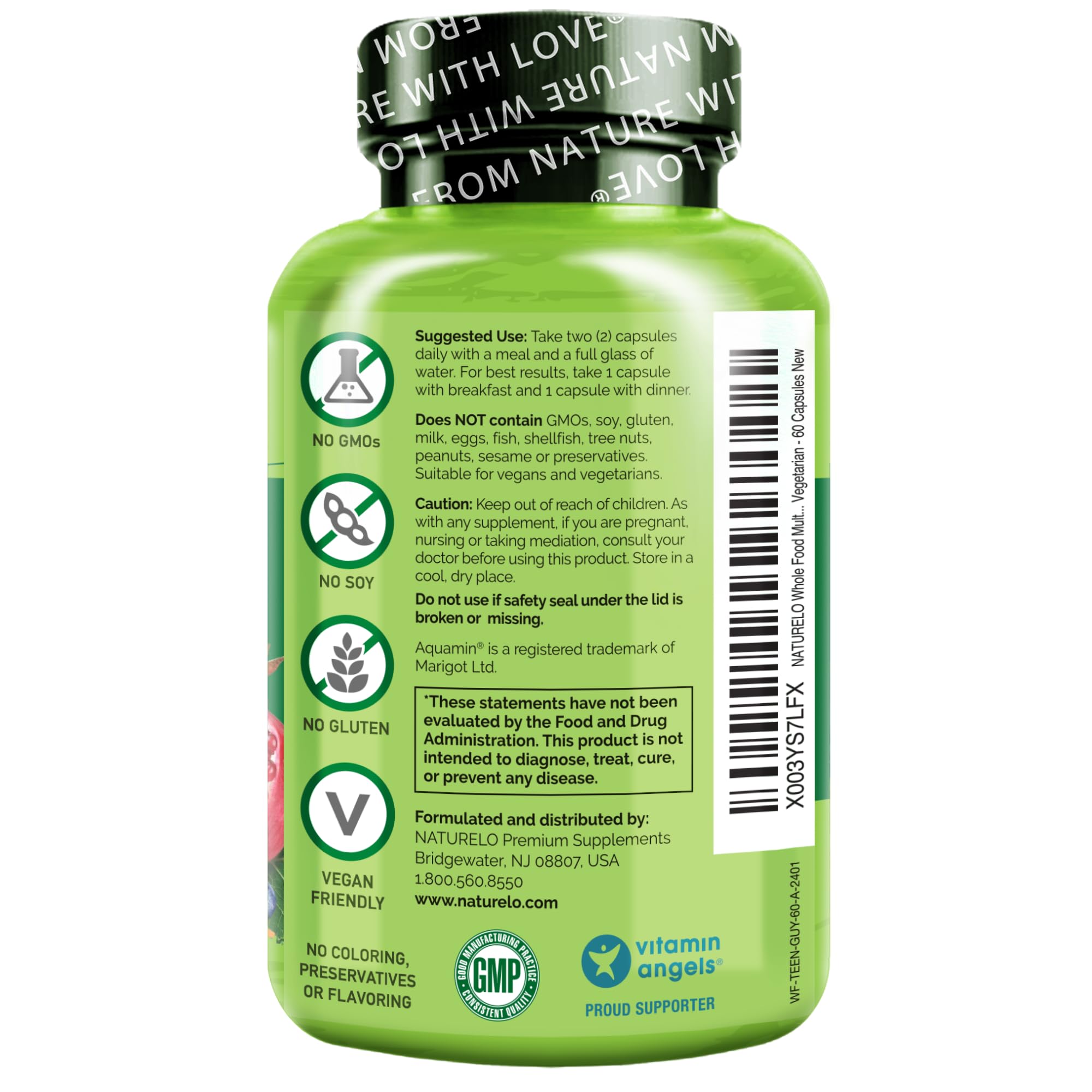 NATURELO Teen Multivitamin package in use during study session
