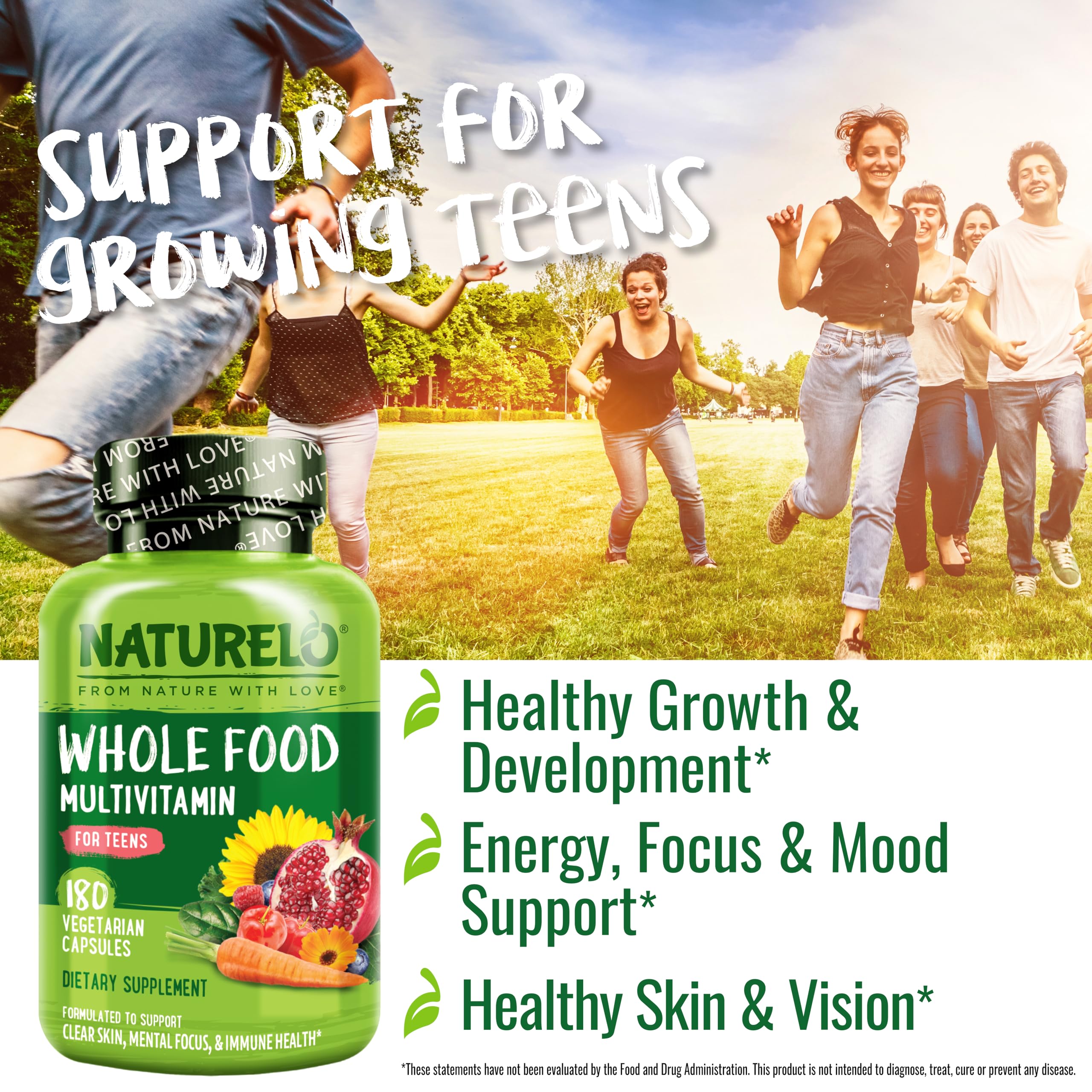 Naturelo Teen Multivitamins minerals from marine algae including calcium and magnesium.