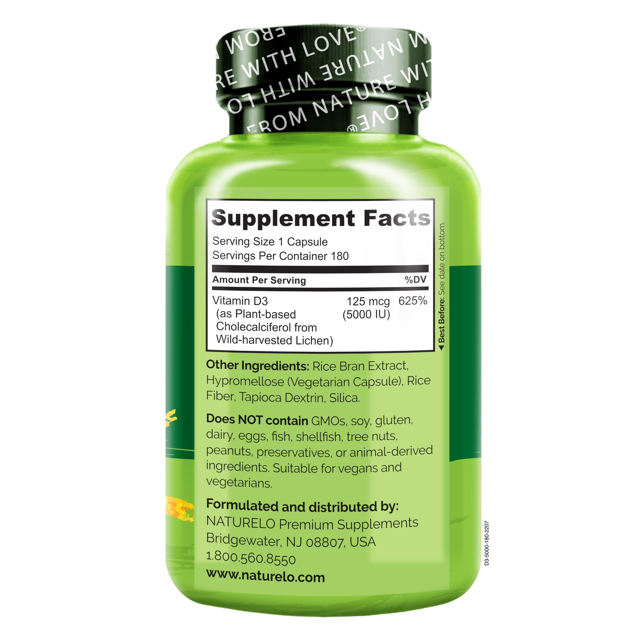 Pile of capsules emphasizes high-potency plant-based vitamin D3