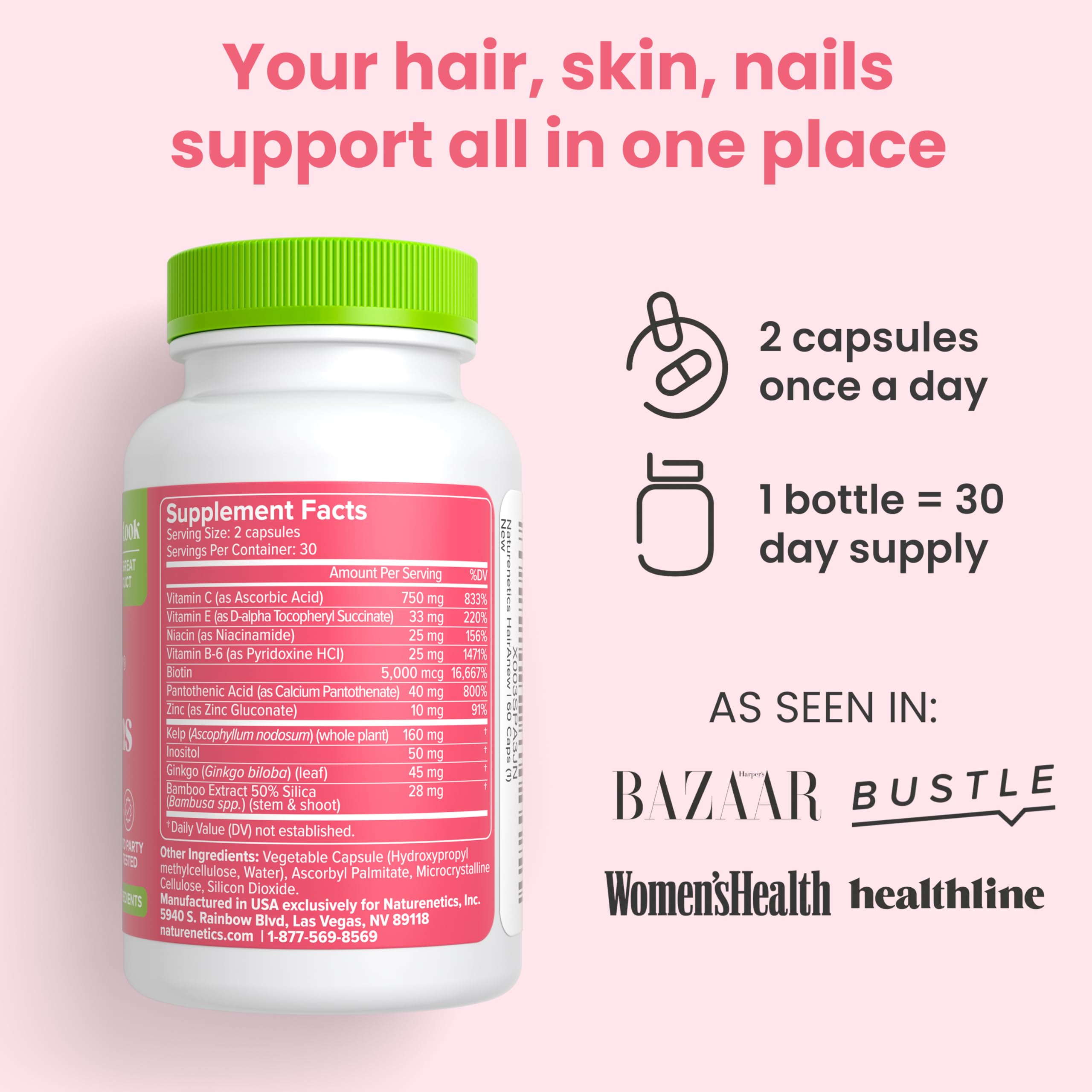 Naturenetics HairAnew packaging on store shelf.