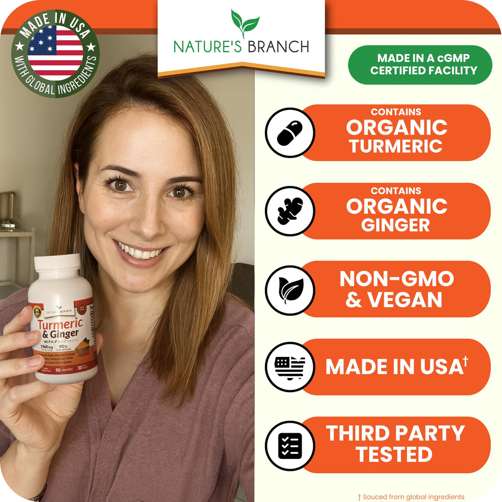 Nature's Branch BioPerine black pepper label emphasizing absorption benefits.