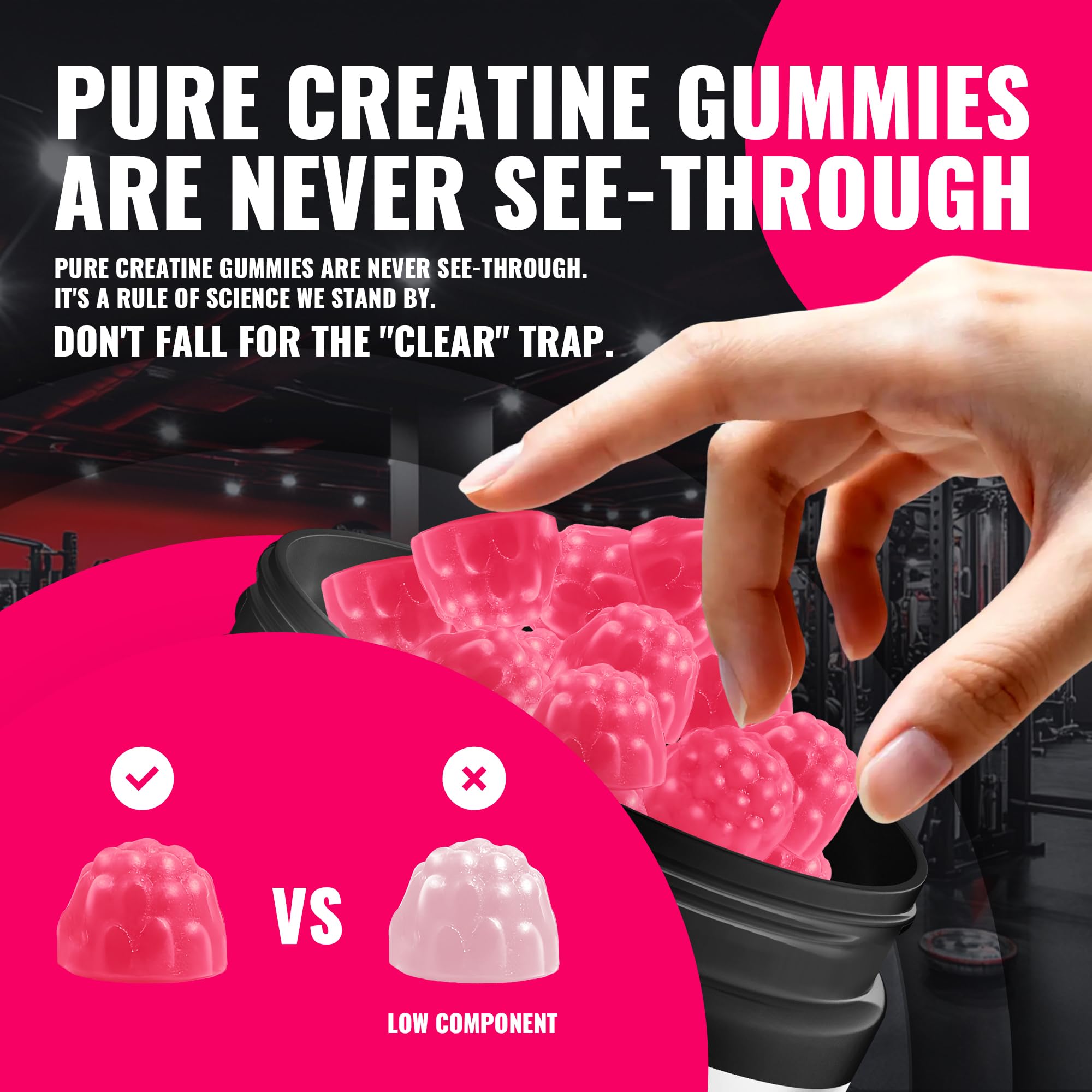 Natures Aid Creatine Gummy label close-up focusing on quality.
