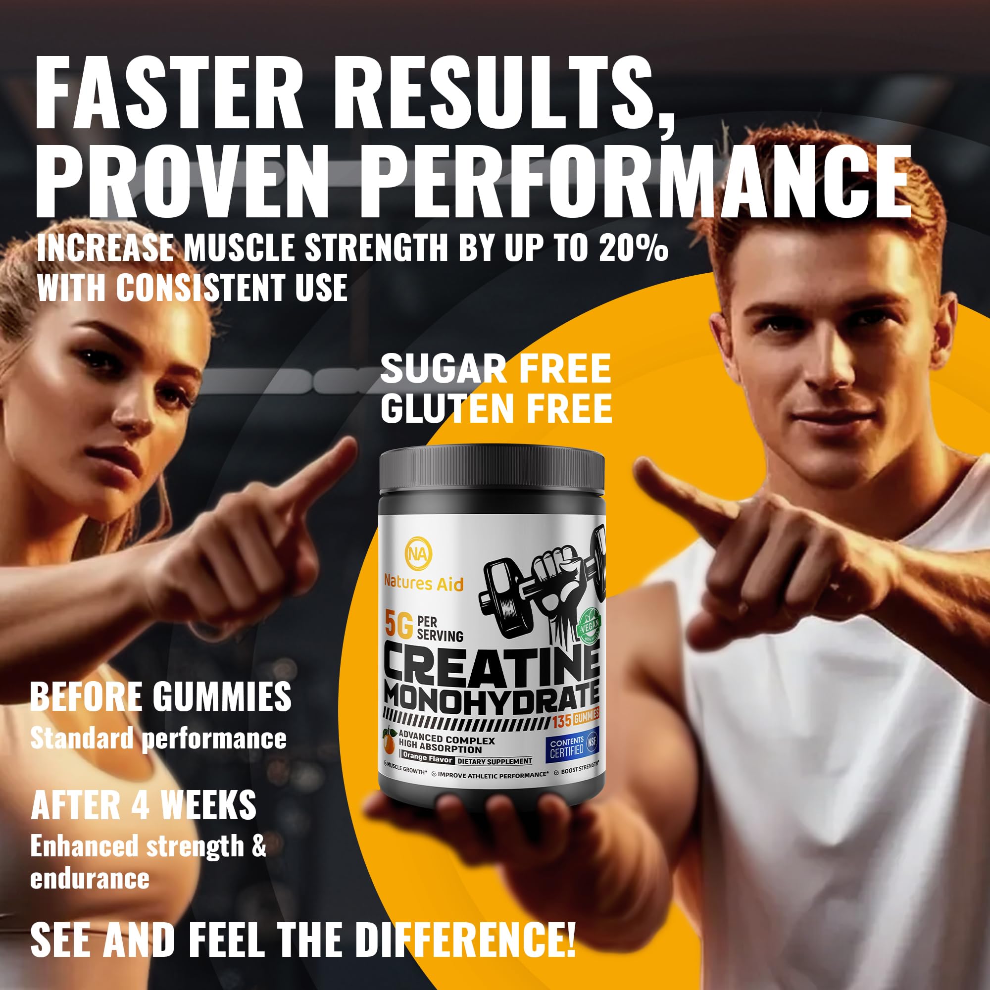 Packaging details of Natures Aid Creatine Gummy for quality assurance