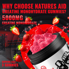 Natures Aid vegan gluten-free creatine gummies offer a plant-based option for workouts.