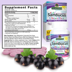 Nature's Answer Kids Sambucus chews bottle open for easy daily dosing