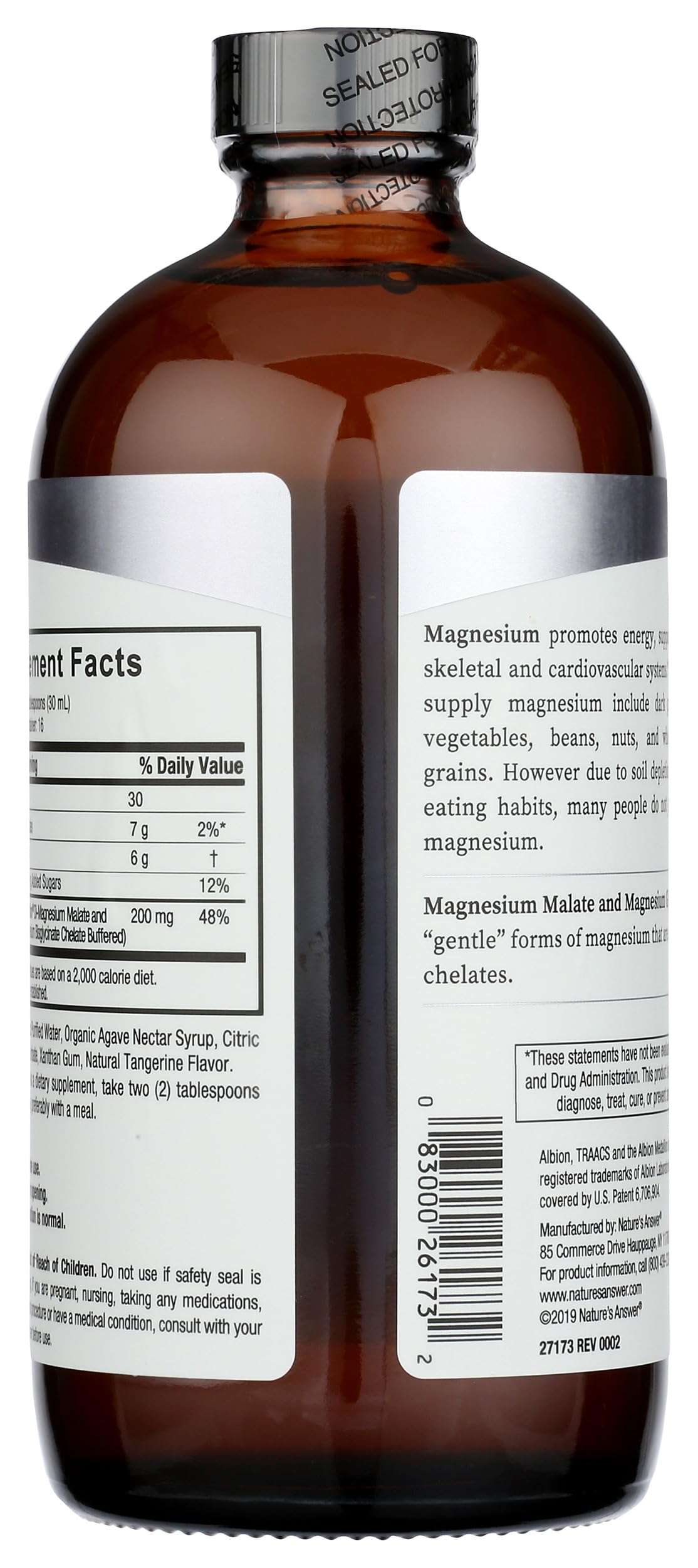 Pouring Nature's Answer magnesium liquid for easy absorption