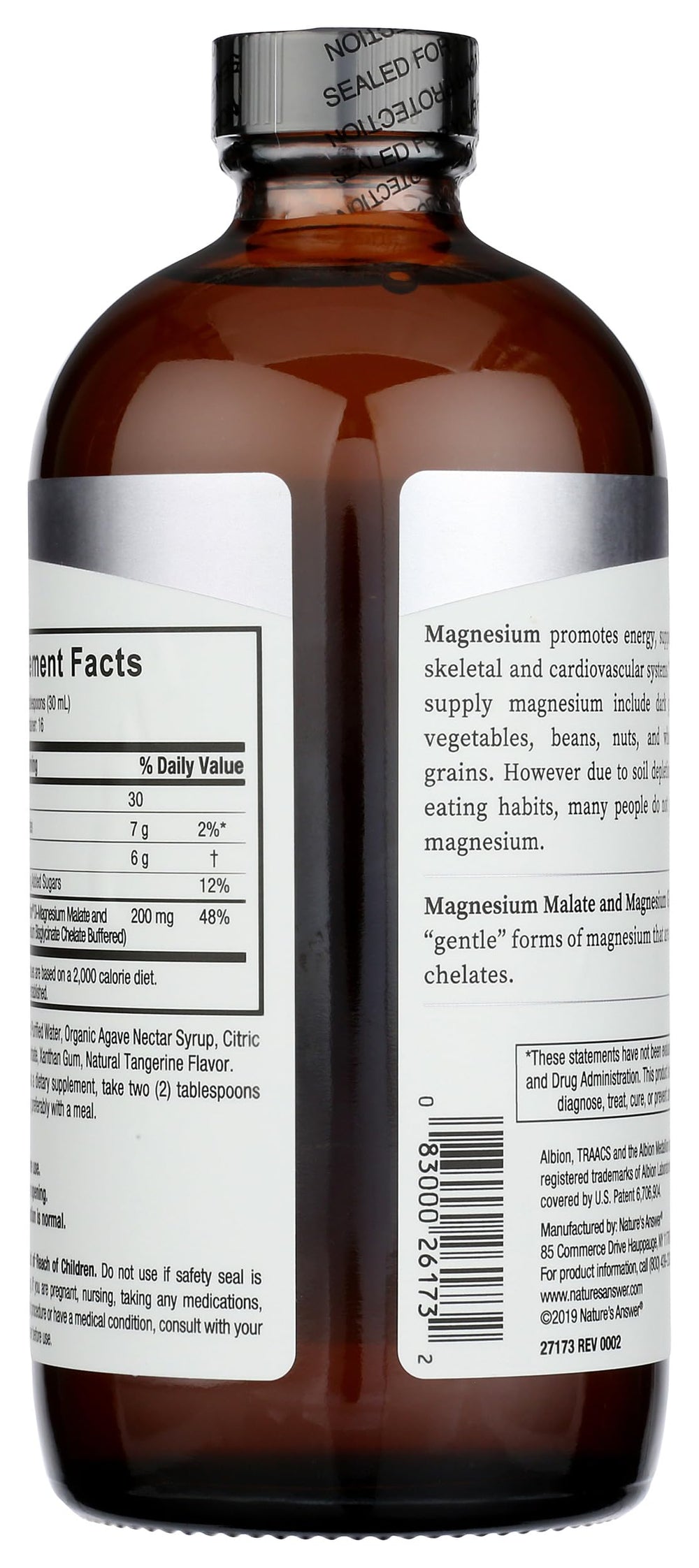 Pouring Nature's Answer magnesium liquid for easy absorption