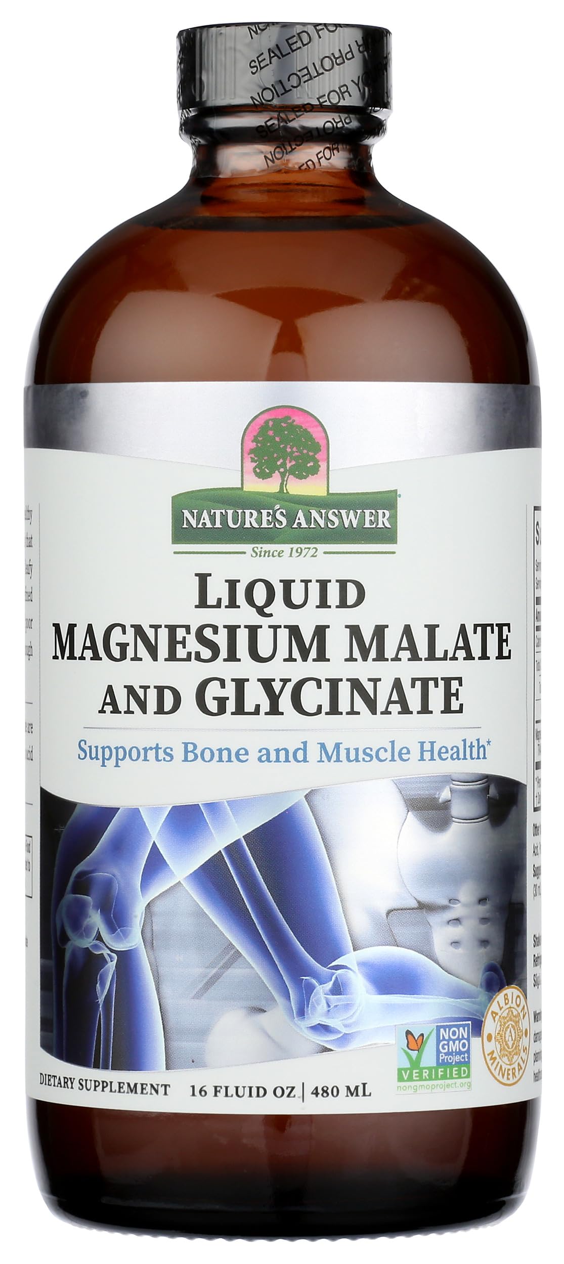Nature's Answer Magnesium Malate & Glycinate bottle supports daily muscle function