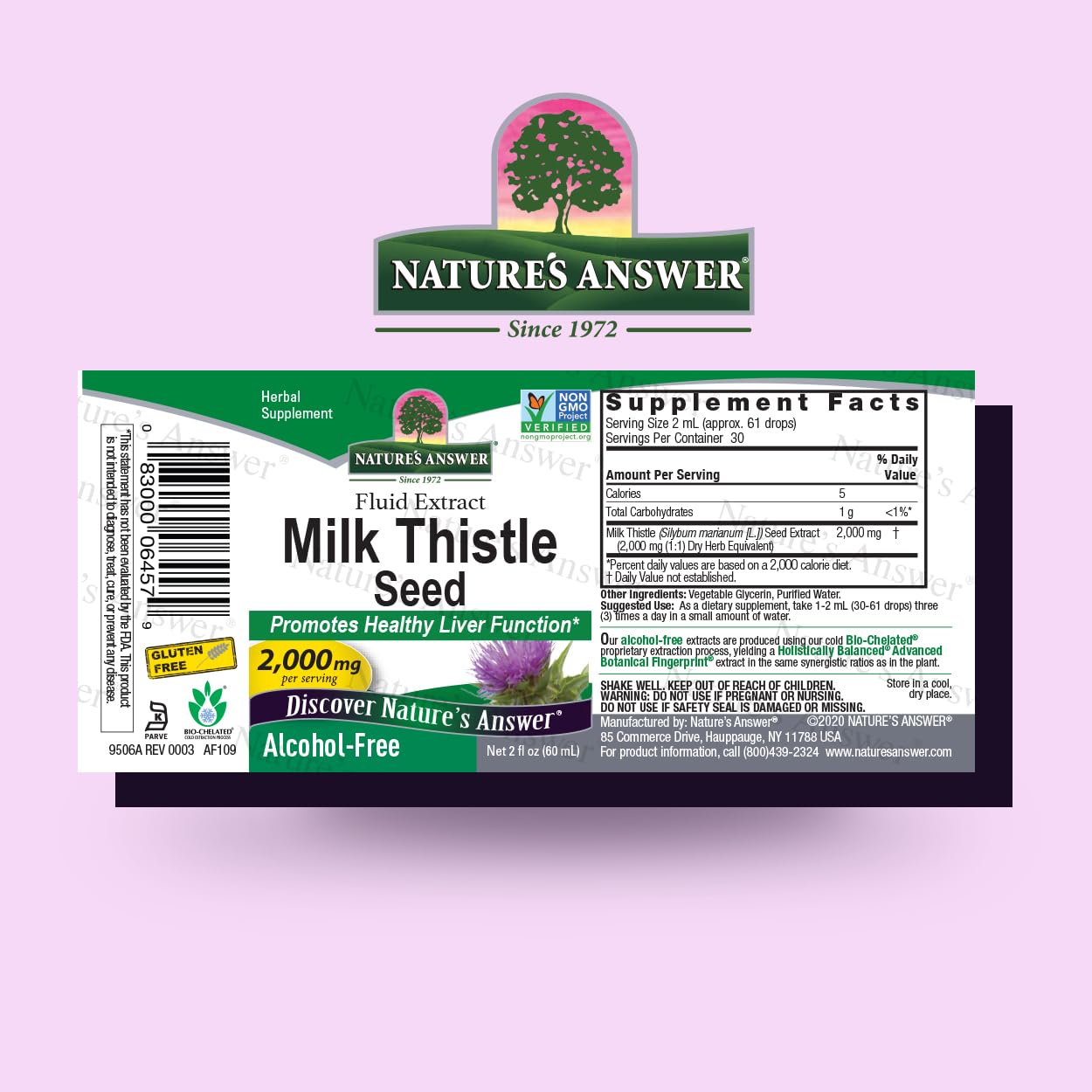 Nature's Answer Milk Thistle liquid texture highlights quick absorption for liver support.