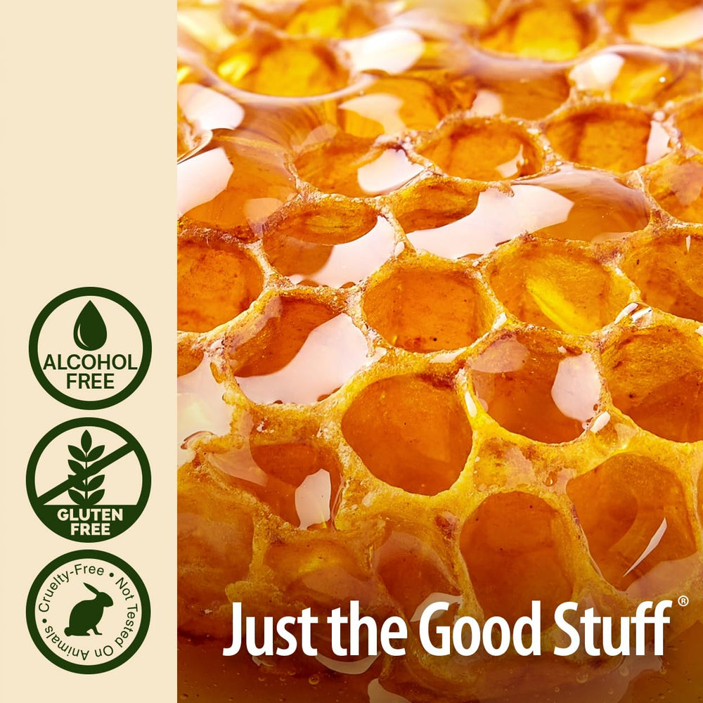 Nature's Answer Propolis Resin bottle in hand demonstrates compact travel size.